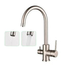 DecorBites™ Black Purified Water Kitchen Faucet Hot Cold Mixer Dual Handles Drinking Water Tap