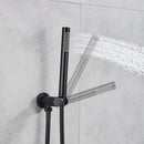 Matte black rain shower set bathroom round head and handheld spray