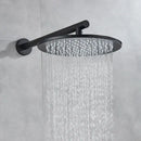 Matte black rain shower set bathroom round head and handheld spray