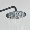 Matte black rainfall shower faucet set with hand shower for bathroom