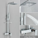 DecorBites™ Black Rainfall Shower Faucet Set with Bathtub Tap and Height Adjust Shower Mixer