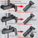 DecorBites™ Black Rainfall Shower Faucet Set with Bathtub Tap and Height Adjust Shower Mixer