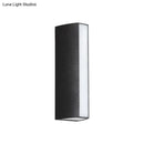 Matte black rectangle outdoor wall light dual directional led sconce