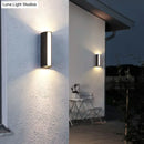 Matte black rectangle outdoor wall light dual directional led sconce