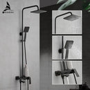 DecorBites™ Brass Chrome Round Tube Shower Faucet with Slide Bar and Single Handle