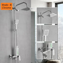 DecorBites™ Brass Chrome Round Tube Shower Faucet with Slide Bar and Single Handle