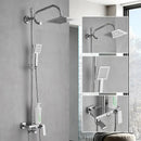 DecorBites™ Brass Chrome Round Tube Shower Faucet with Slide Bar and Single Handle