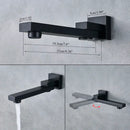 Matte black square rainfall shower faucet set for bathroom handheld spray