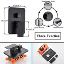 Matte black square rainfall shower faucet set for bathroom handheld spray