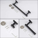 DecorBites™ Black Stainless Steel Bathroom Set: Robe Hook, Towel Rail, Shelf, Tissue Holder