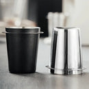Matte black & stainless steel espresso dosing cup kitchen coffee tool