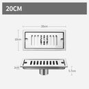 Matte black stainless steel rectangular floor drain for shower room