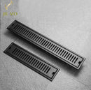 Matte black stainless steel rectangular floor drain for shower room