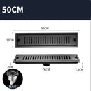 Matte black stainless steel strip floor drain for bathroom shower