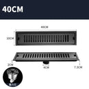 Matte black stainless steel strip floor drain for bathroom shower