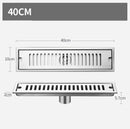 Matte black stainless steel strip floor drain for bathroom shower