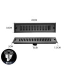 Matte black stainless steel strip floor drain for bathroom shower