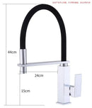 Matte black swivel kitchen faucet with pull down spray tap
