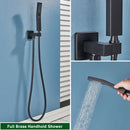 Matte black thermostatic shower faucet with ceiling shower head bathroom