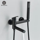 DecorBites™ Black Wall Mount Waterfall Tub Shower System Faucet