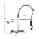 Matte black wall mounted kitchen faucet with gooseneck spout