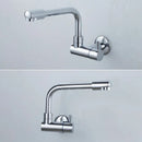 Matte black wall mounted kitchen faucet with rotating spout