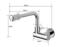 Matte black wall mounted kitchen faucet with rotating spout