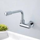 Matte black wall mounted kitchen faucet with rotating spout