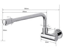 Matte black wall mounted kitchen faucet with rotating spout