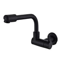 Matte black wall mounted kitchen faucet with rotating spout