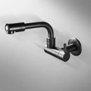 Matte black wall mounted kitchen faucet with rotating spout