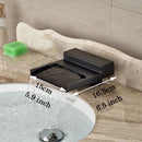 DecorBites™ Black Wide Waterfall Spout Faucet Double Handle Bathroom Mixer Taps