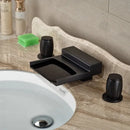 DecorBites™ Black Wide Waterfall Spout Faucet Double Handle Bathroom Mixer Taps