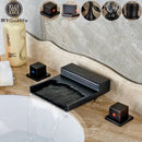 DecorBites™ Black Wide Waterfall Spout Faucet Double Handle Bathroom Mixer Taps