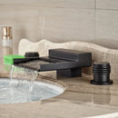 DecorBites™ Black Wide Waterfall Spout Faucet Double Handle Bathroom Mixer Taps