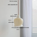 Matte brown and copper ceramic walnut pendant light kitchen lamp