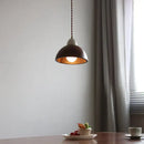 Matte brown and copper ceramic walnut pendant light kitchen lamp