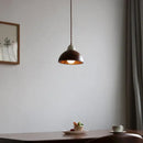 Matte brown and copper ceramic walnut pendant light kitchen lamp