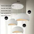 Matte gray led wabi sabi chandelier dining room pendant light