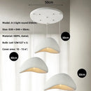 Matte gray led wabi sabi chandelier dining room pendant light