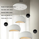 Matte gray led wabi sabi chandelier dining room pendant light