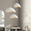 Matte gray led wabi sabi chandelier dining room pendant light