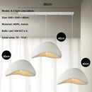 Matte gray led wabi sabi chandelier dining room pendant light