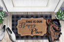Happy Place Non Slip 28 in. x 18 in. Indoor and Outdoor Coir Mat