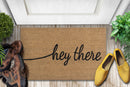 Hey There Natural Coir Fiber Doormat, Anti-Slip PVC Mat Back 28" x 18"