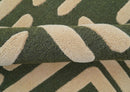 Maze Custom Made Modern Abstract Design Olive Hand Tufted Wool Area Rug