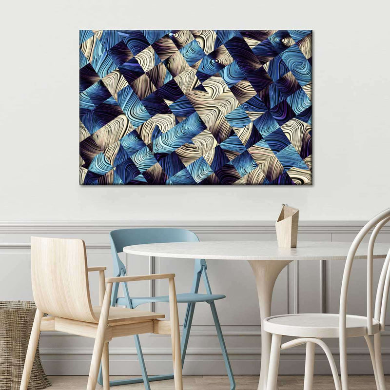 Blue Abstract Geometric Wall Art