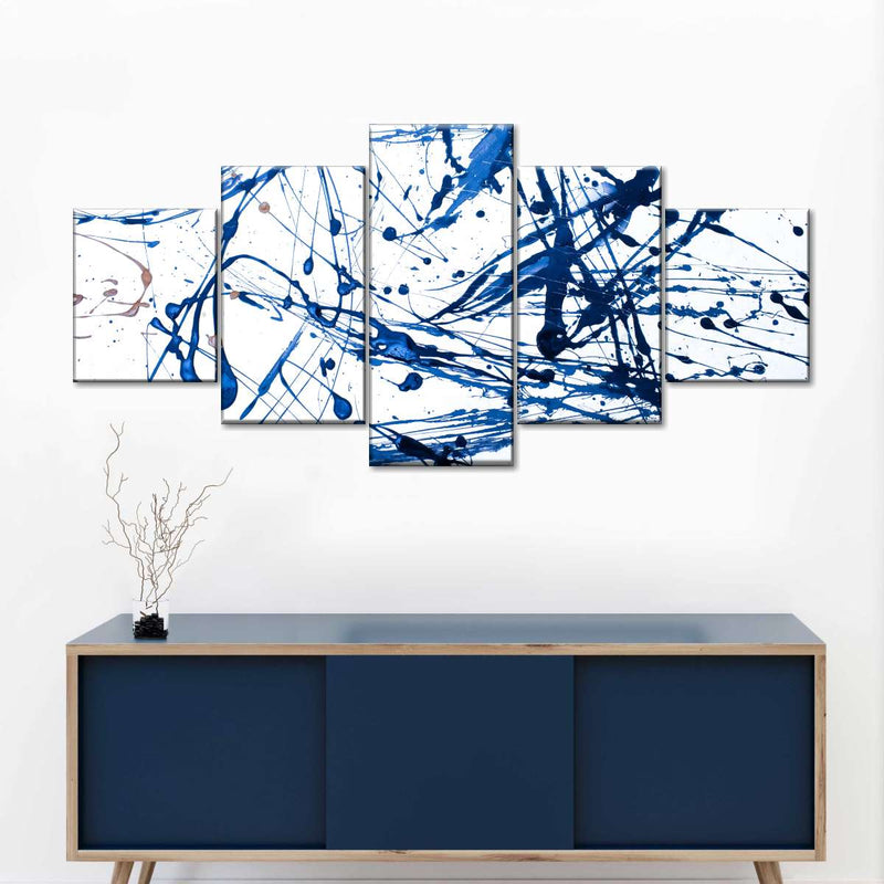 Abstract Navy Drip Wall Art