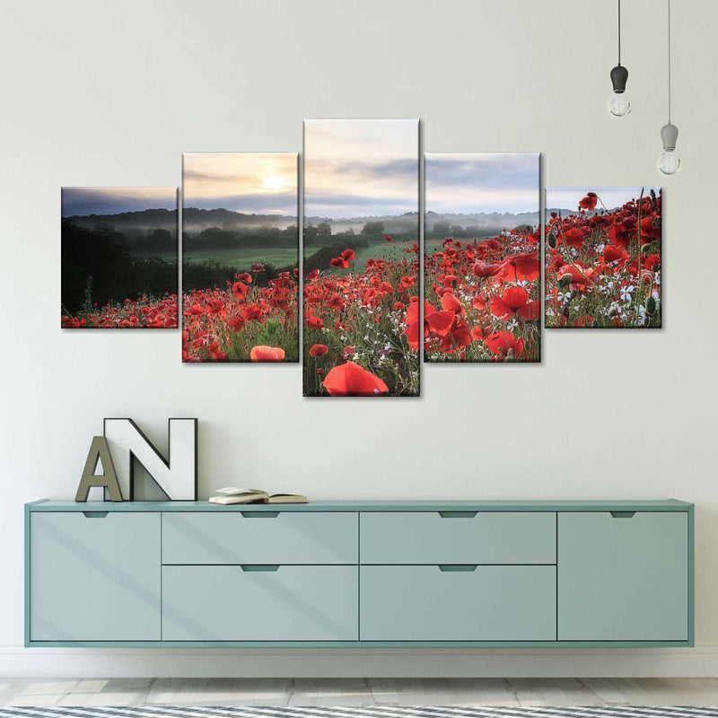 Field Of Red Poppies Wall Art