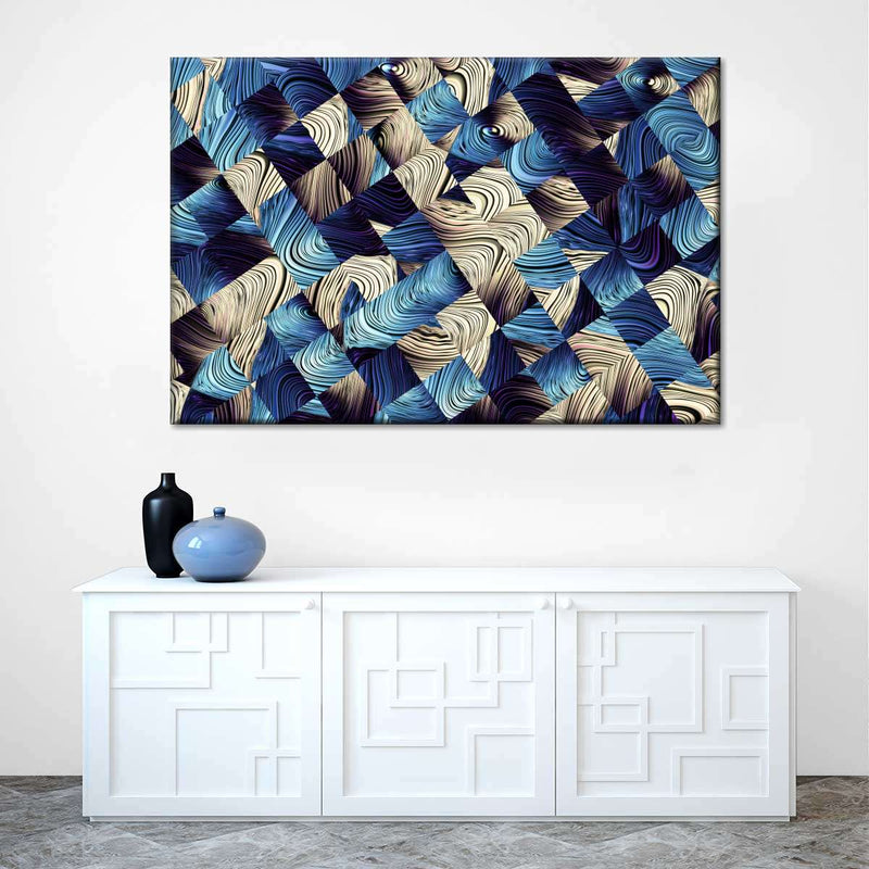 Blue Abstract Geometric Wall Art